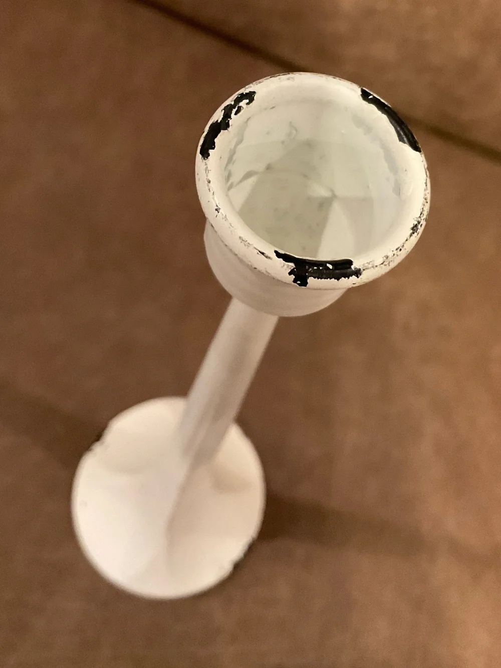 White Iron Taper Candlestick